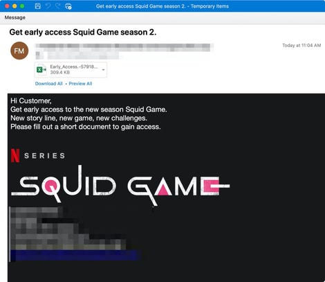 TA575 criminal group using 'Squid Game' lures for Dridex malware