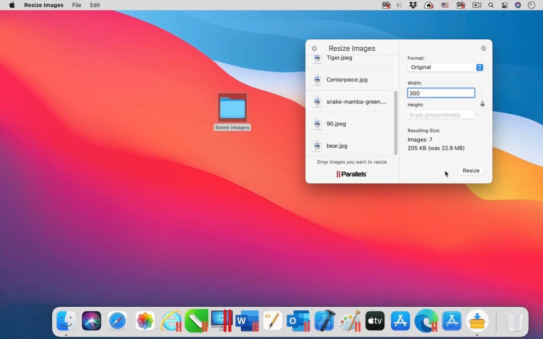 Parallels Toolbox for Mac: Resize Images