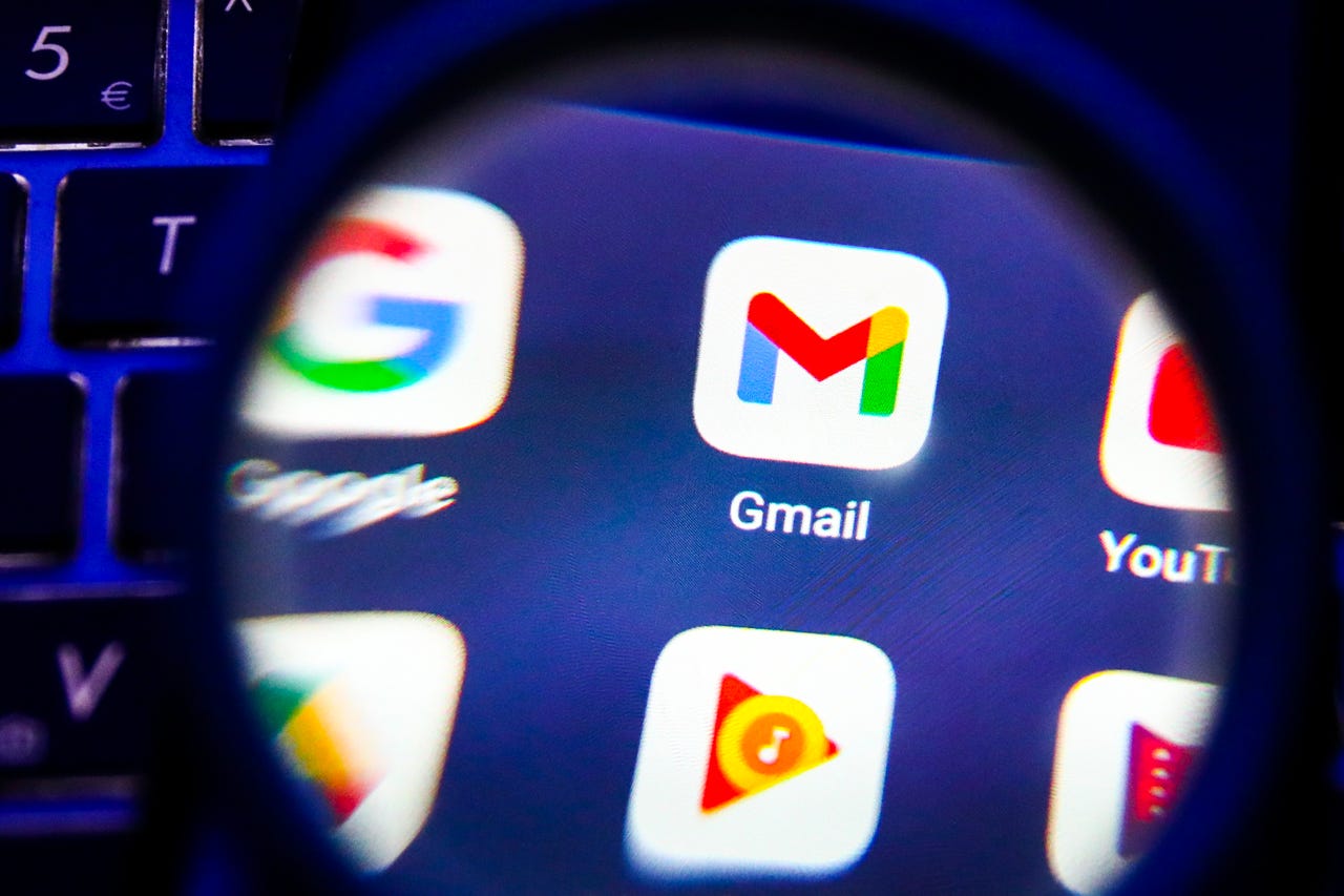 Gmail under a magnifying glass