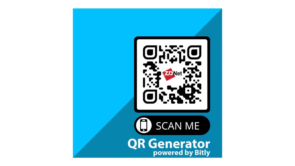 A QR code with a ZDNet logo above the words QR Generator