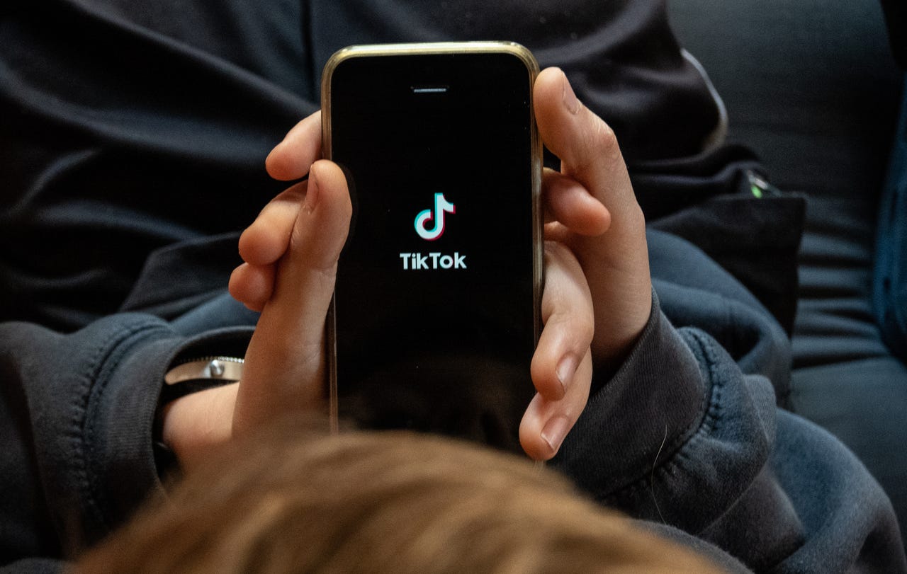 young person using TikTok