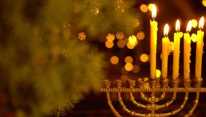 The fourth Night of Hanukkah. Four lights in the menorah