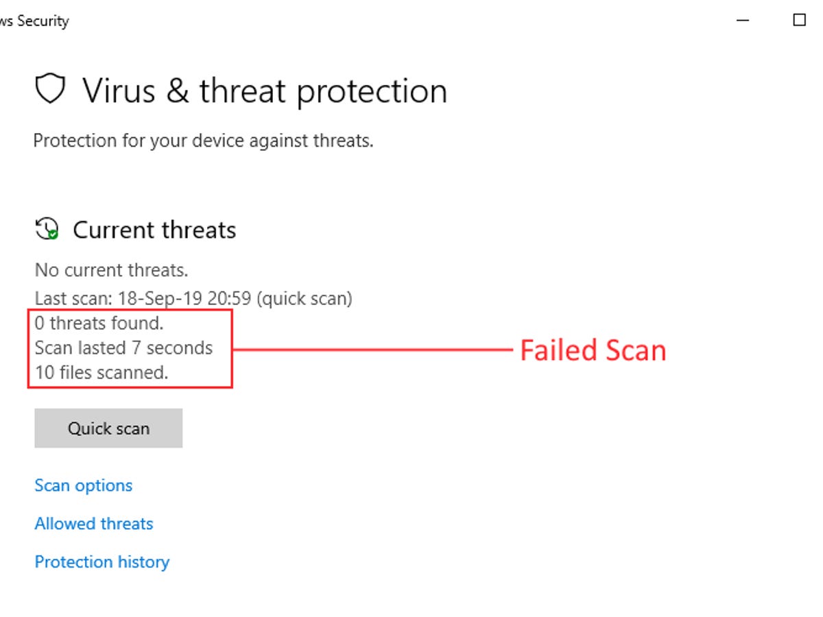 kindben Fantastiske Evaluering Windows Defender malware scans are failing after a few seconds | ZDNET
