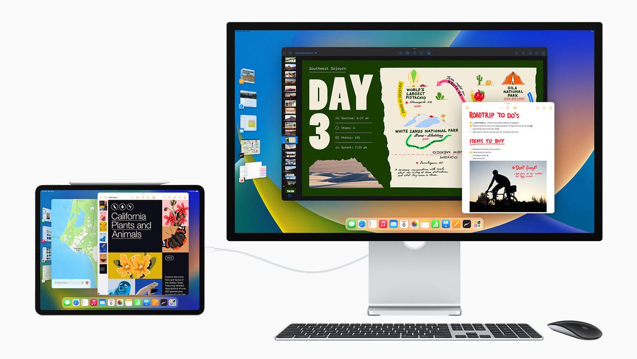 iPad Pro and desktop monitor