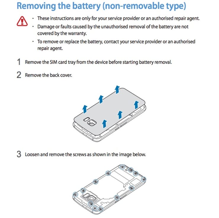 Samsung Galaxy S6/S6 Edge: Removing the non-removable battery