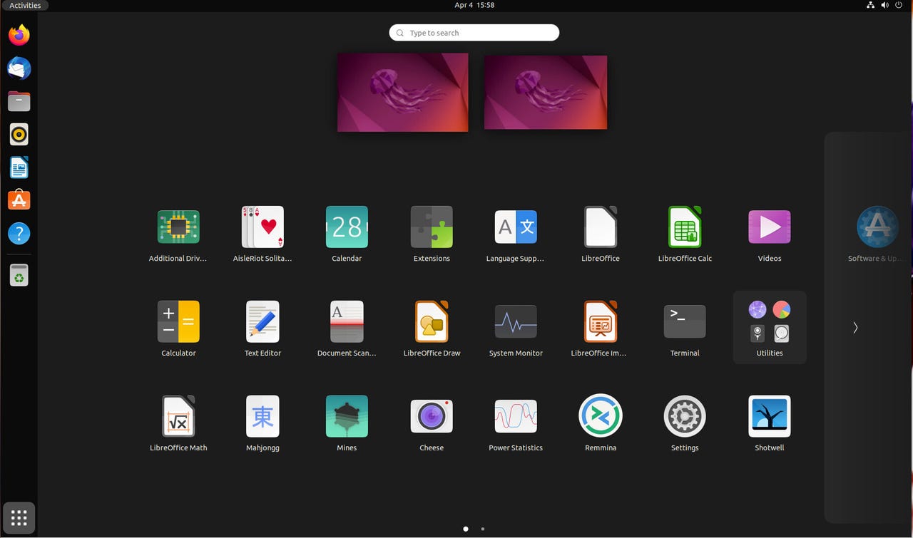 A dark Linux Ubuntu desktop showing icons