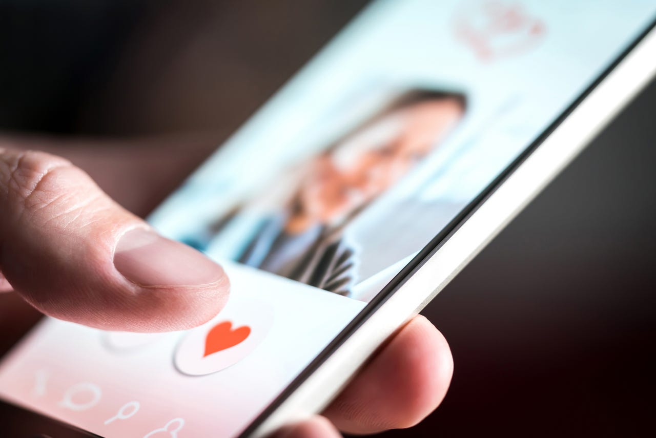 Dating app or site on mobile phone screen