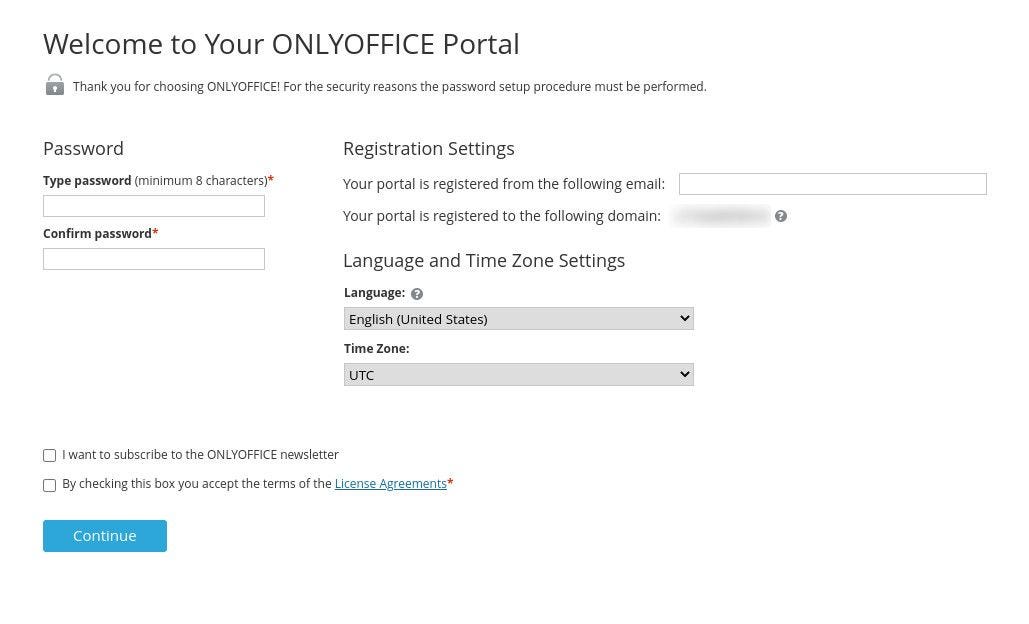 The OnlyOffice web-based installer.