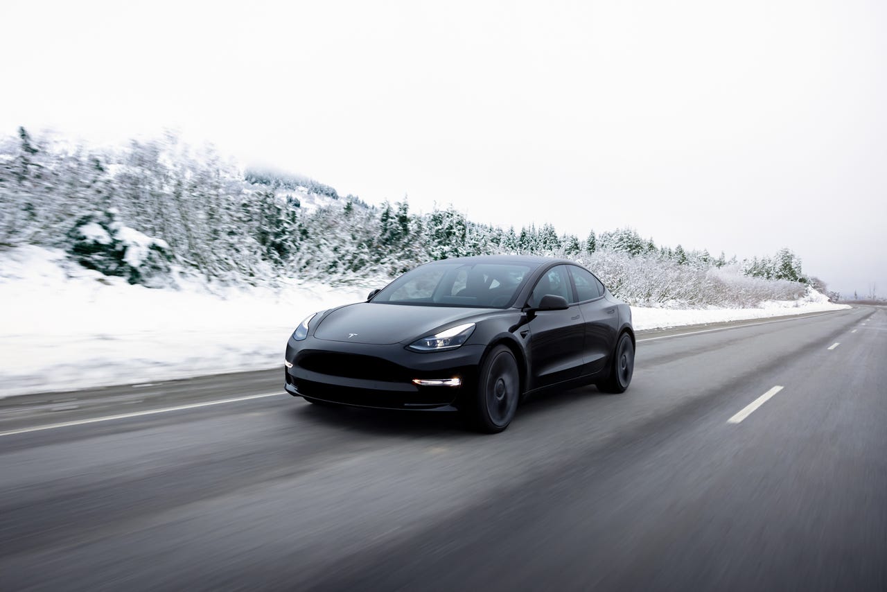 Tesla on highway