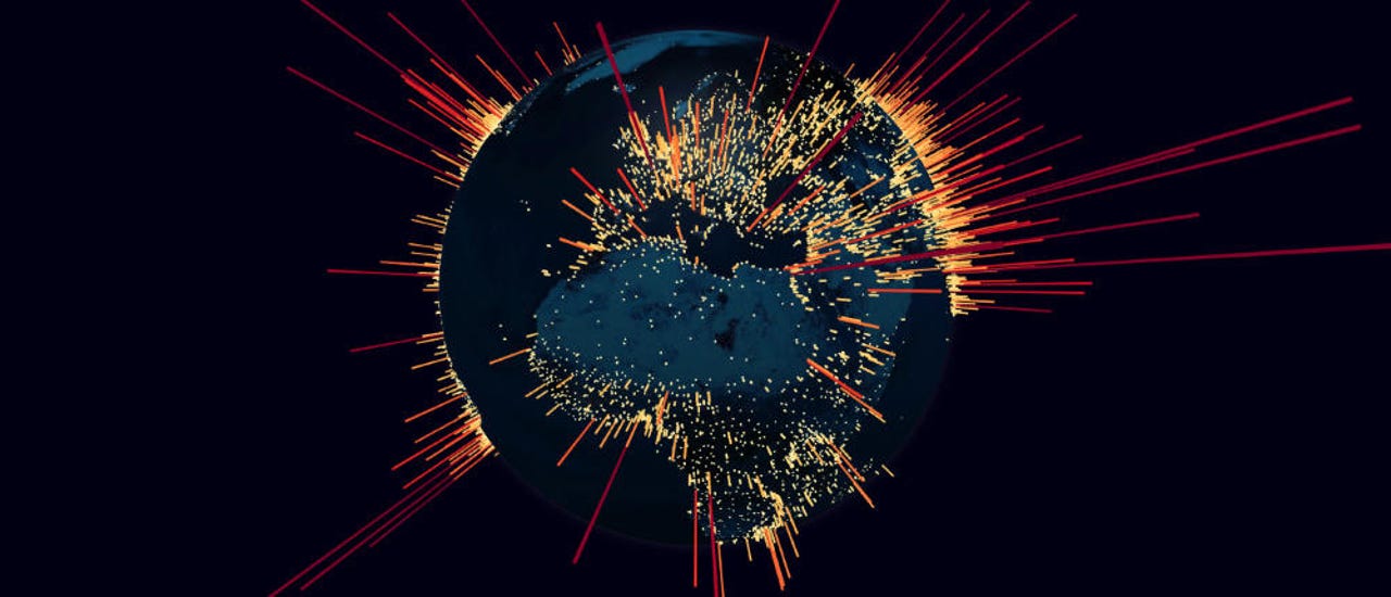 DDoS botnet internet globe map
