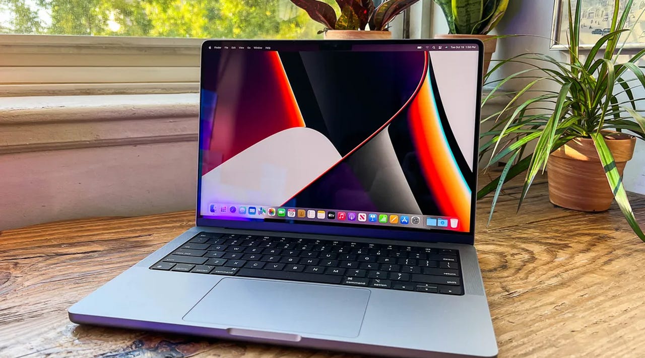 Macbook Pro 14-inch on desk
