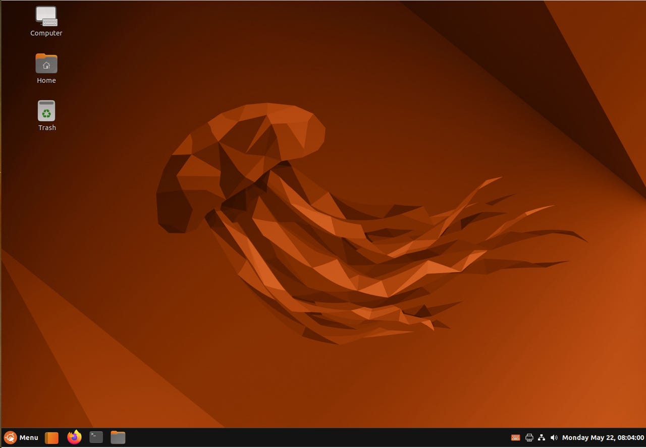 The default Ubuntu Cinnamon desktop.