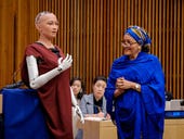 Watch a robot defend AI at the UN