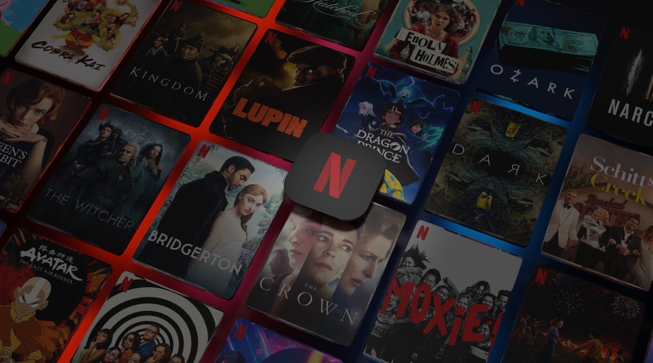Netflix titles with the Netflix symbol in the middle of them