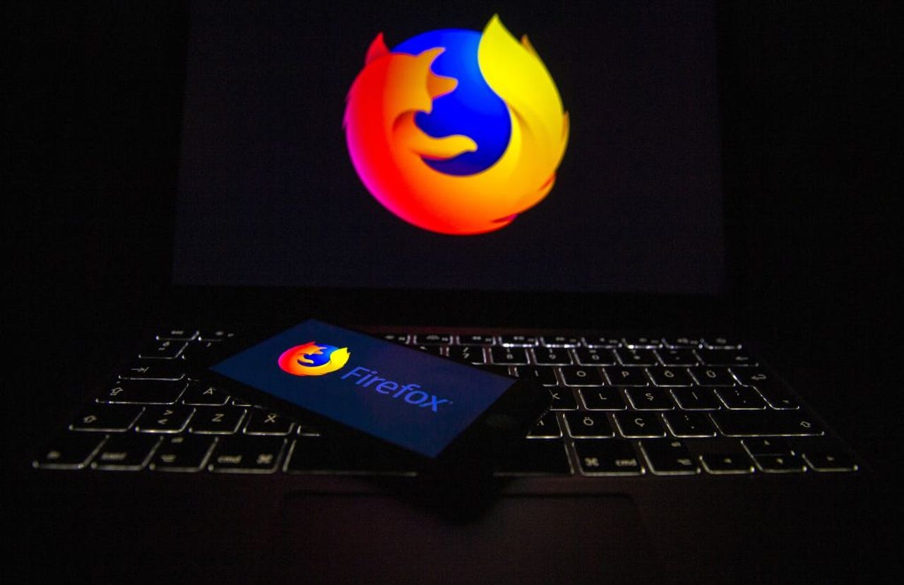 Firefox logo on phone and laptop