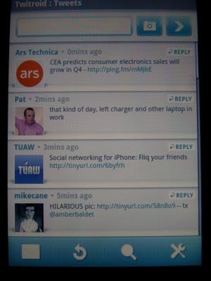 You arenÃ‚Â’t limited to just the Android Market, try TwitRoid for Twittering on the G1