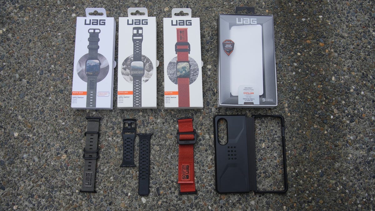 UAG mobile accessories: Rugged Apple Watch straps and Z Fold 4 case
