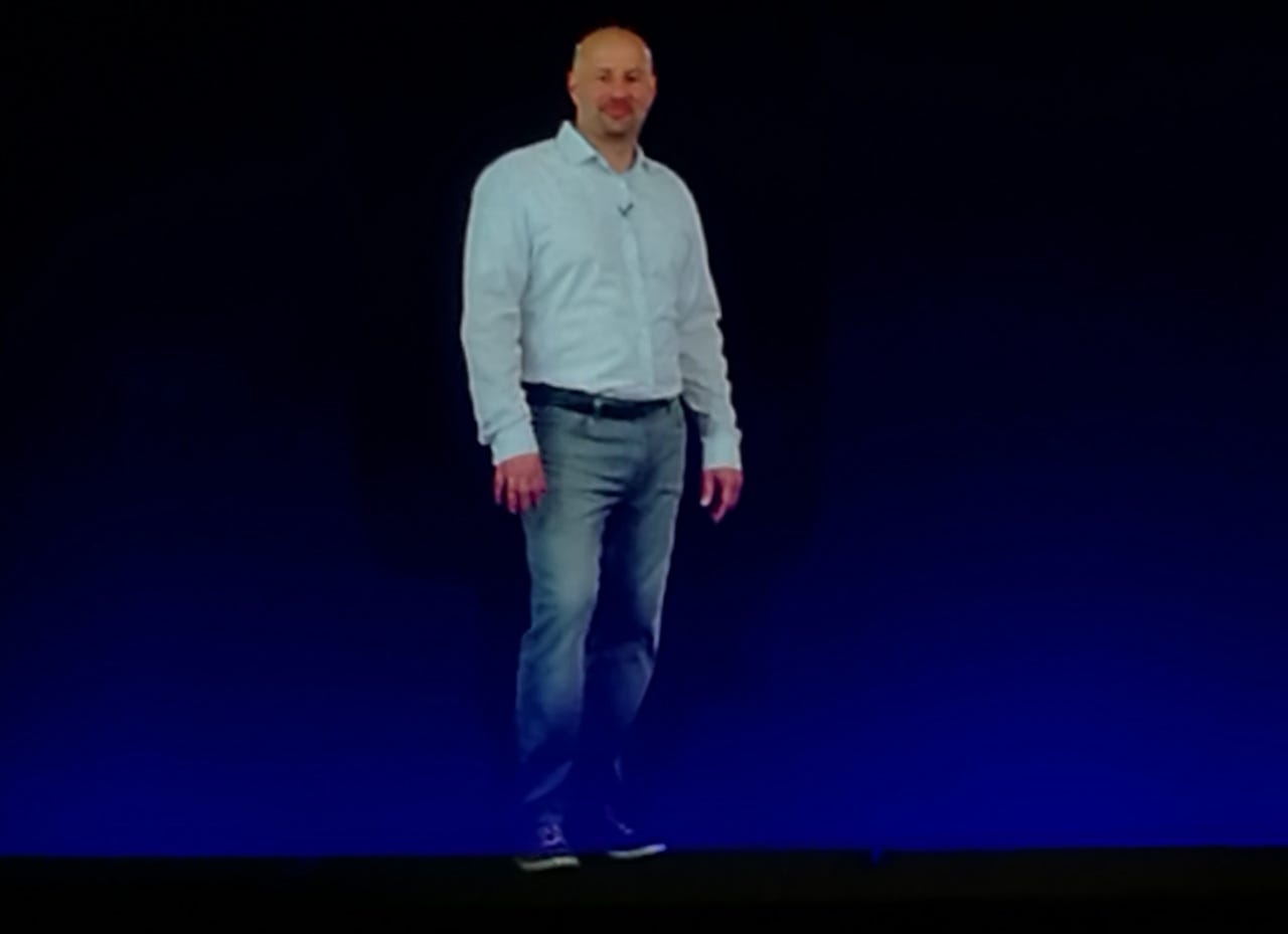 Intel's Gregory Bryant appears as a live hologram at Computex 2016