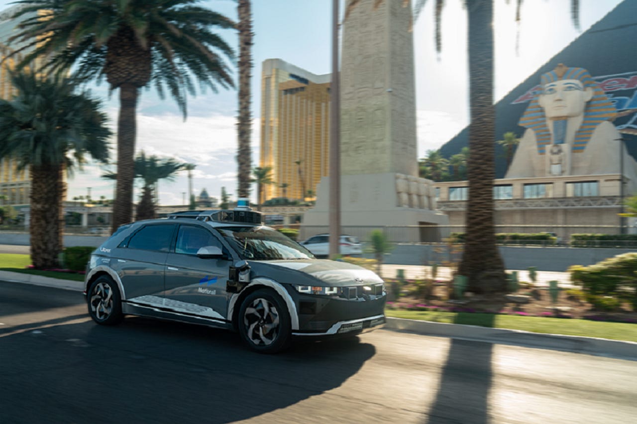 Hyundai IONIQ 5-based robotaxi driving in Las Vegas