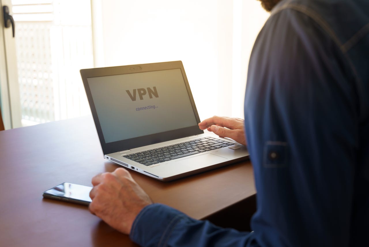 Man working from home using a VPN