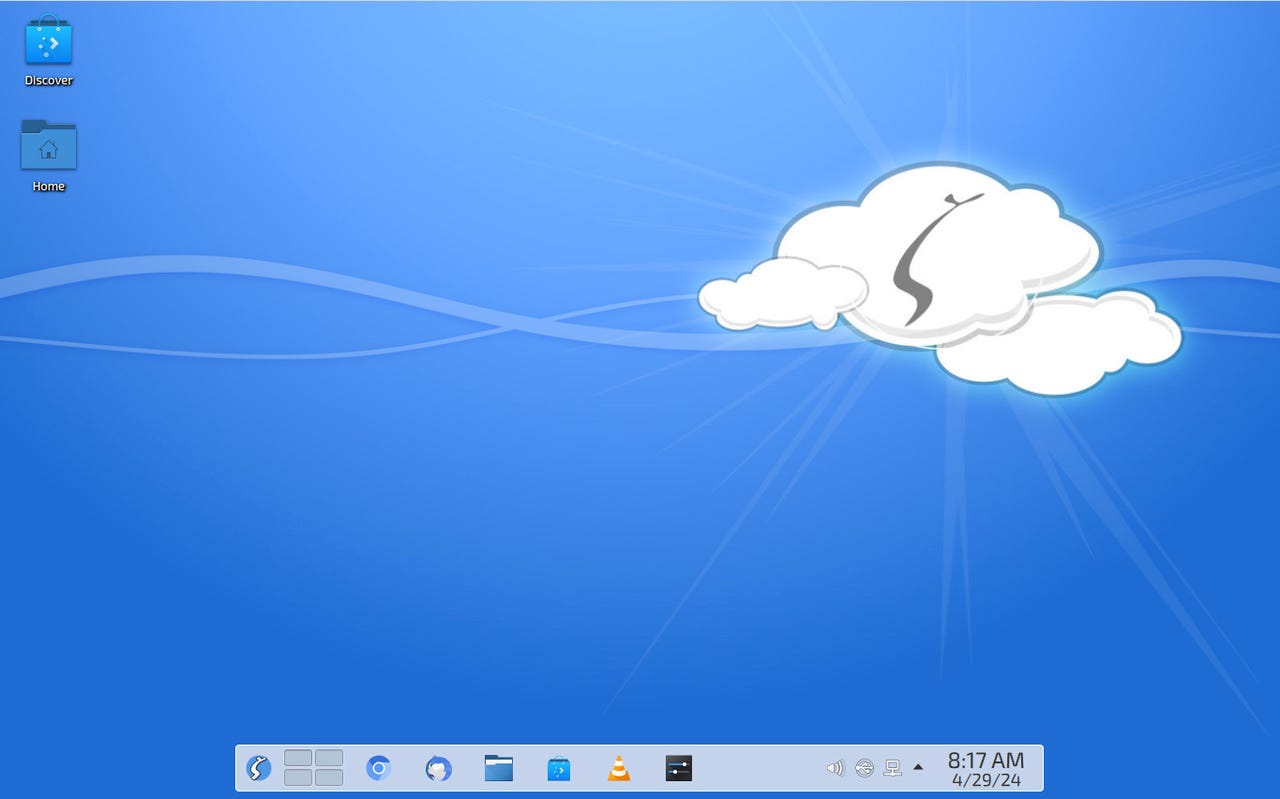 Una versión modificada del escritorio Neptune KDE Plasma.