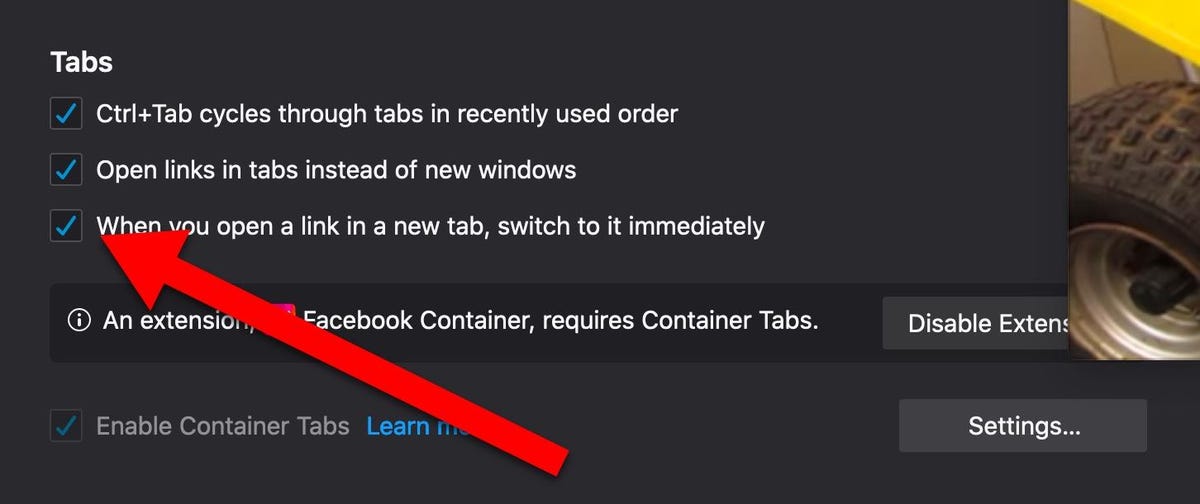 Switch automatically over to newly opened tabs