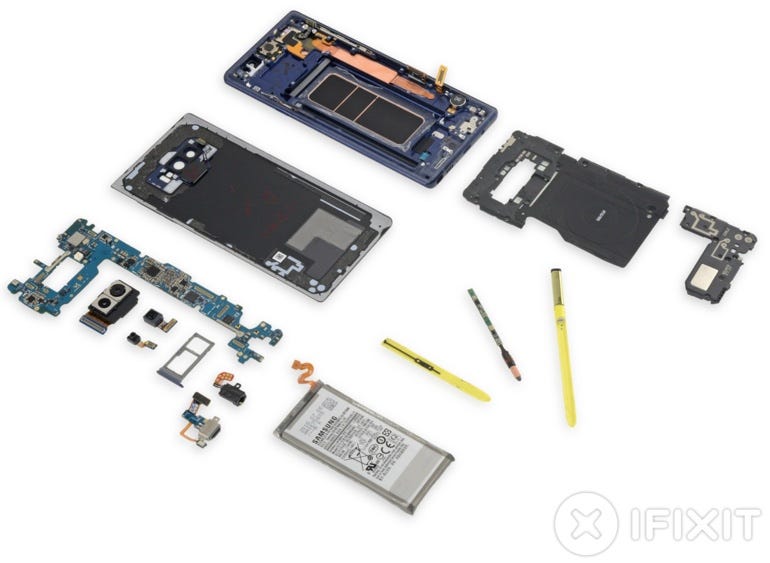 ​Samsung Galaxy Note 9 disassembled