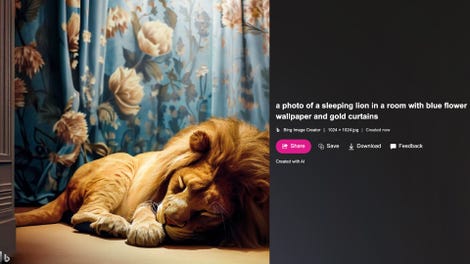 Bing - Dall-E generated lion
