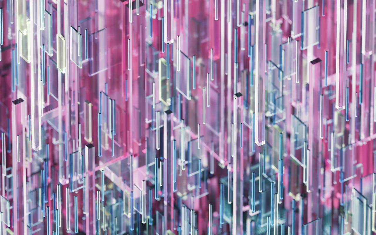 Colorful abstract AI in glass form