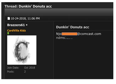 Dunkin Donuts account seller