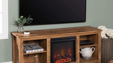 Walker Edison Wren Classic 4 Cubby Fireplace TV Stand