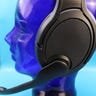 Drop + EPOS PC38X headset on a blue glass head