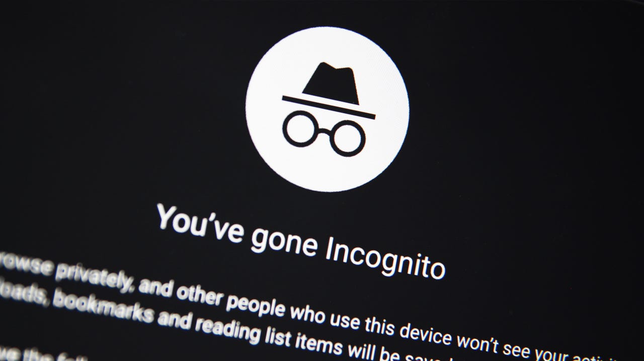 Incognito mode page saying You've gone Incognito