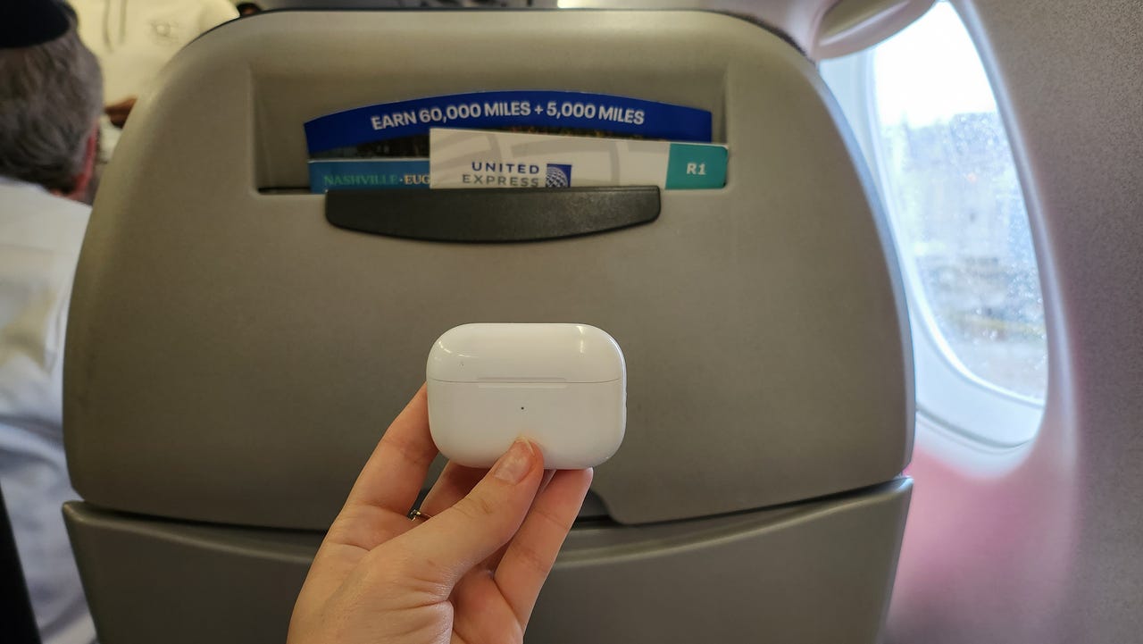 AirPods Pro 2 on a plane