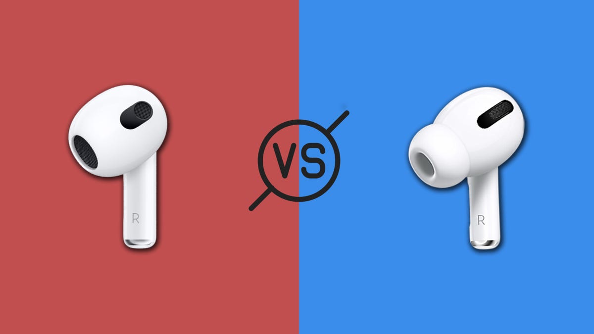 AirPods 3 and AirPods Pro with versus sign between them.