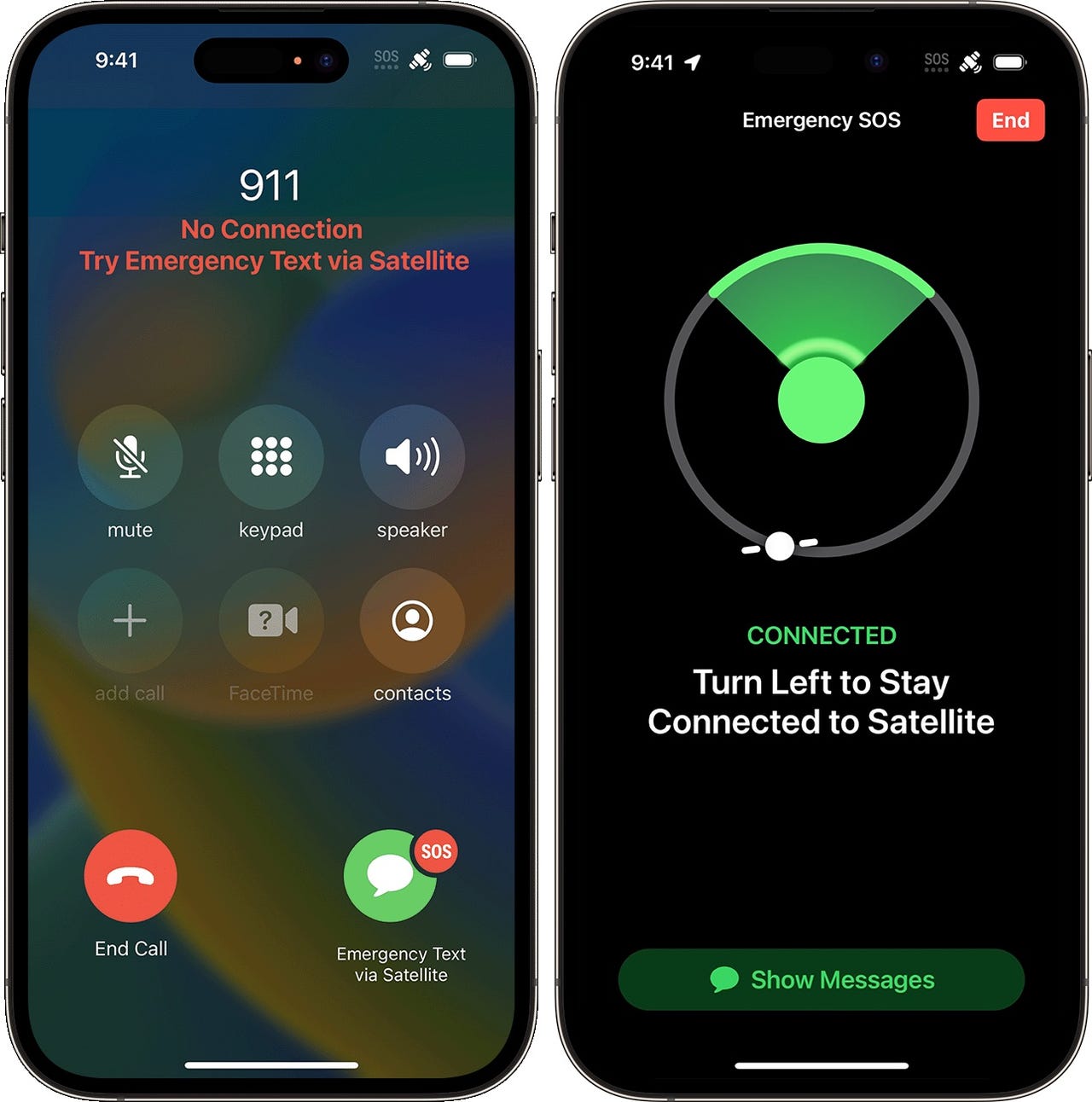 Apple emergency SOS via satellite on iPhone