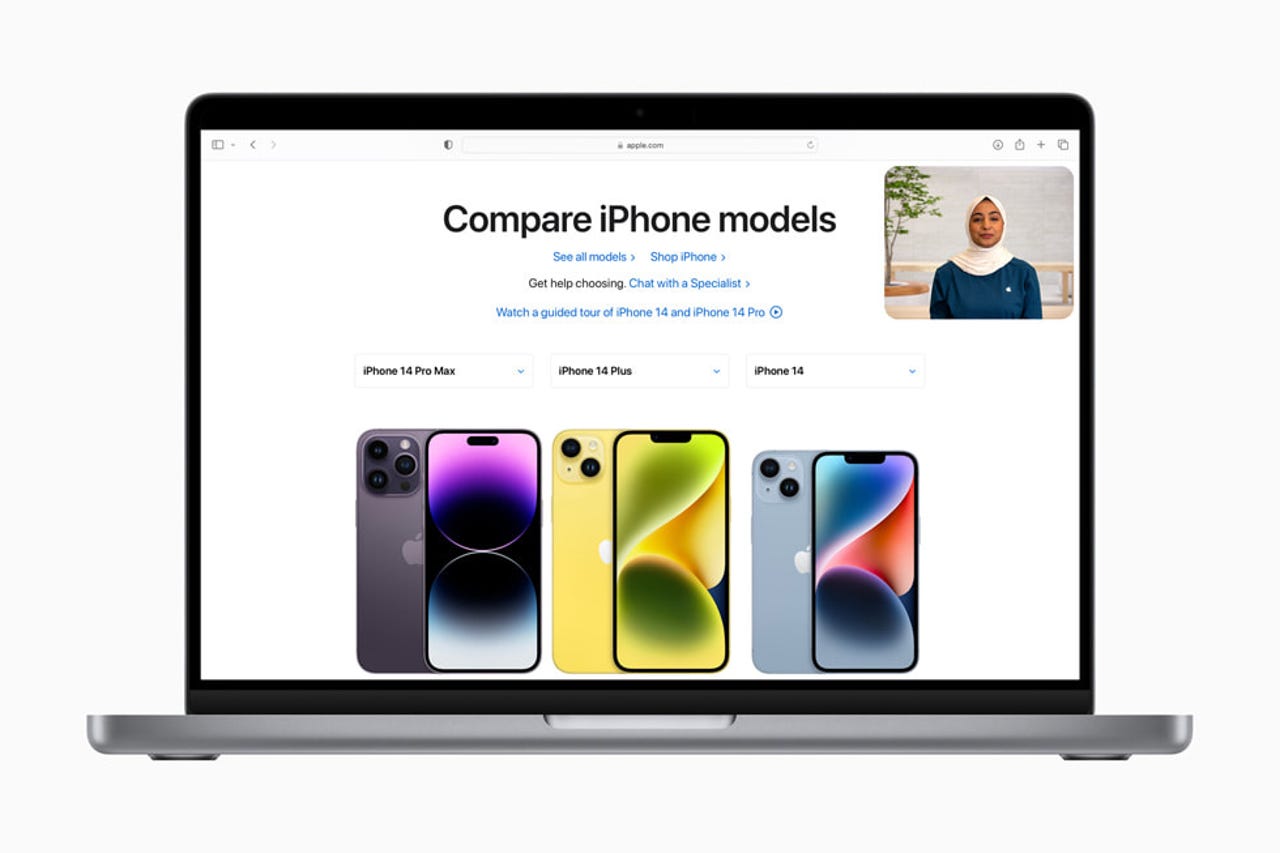 Shopping on Apple's website with a video specialist.