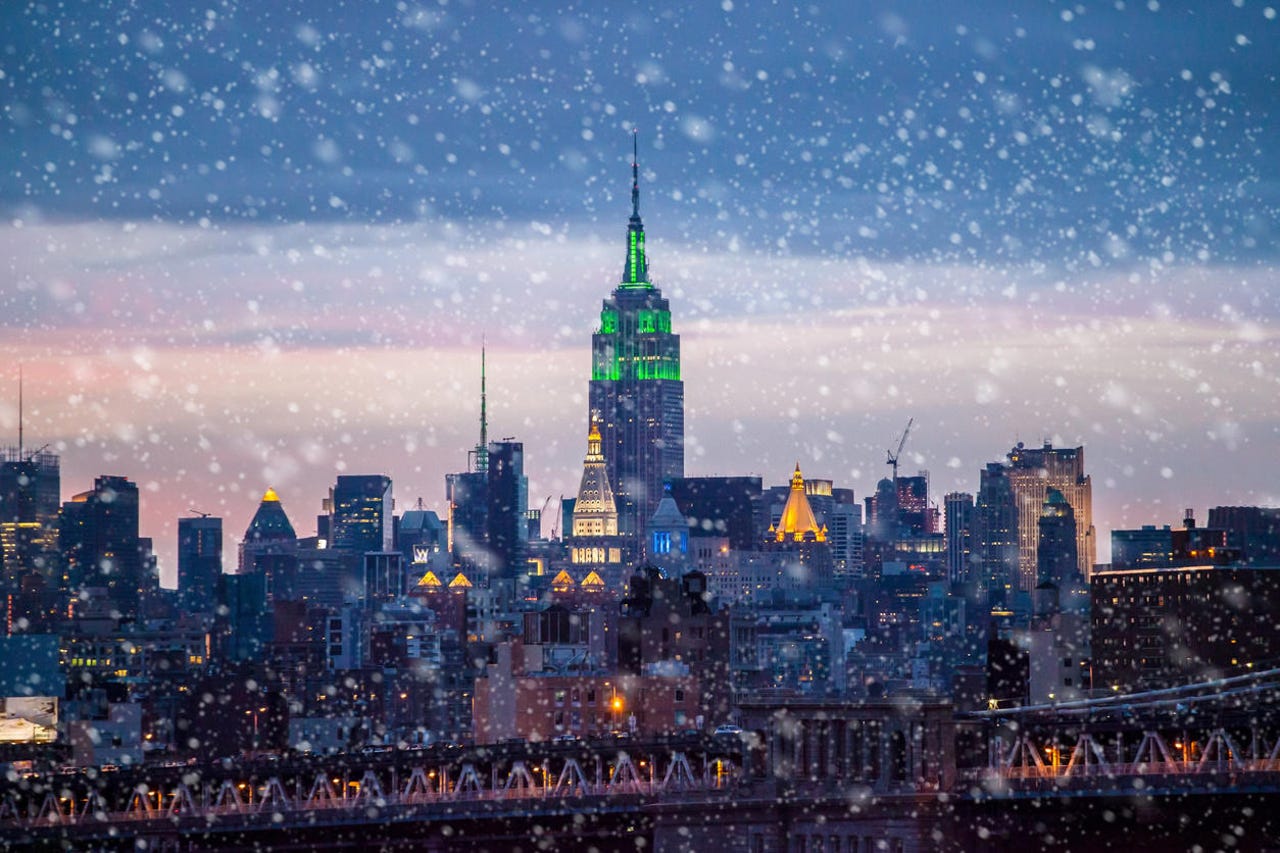 Snowing in New York