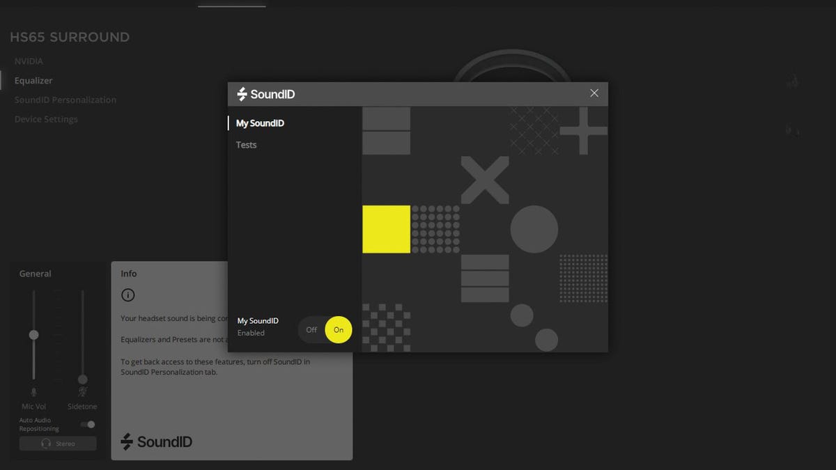 Une capture d'écran montrant les résultats individuels pour le test Corsair iCUE SoundID