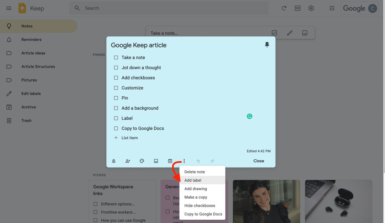 How to use Google Keep as your virtual to-do list maker (and why you  should) | ZDNET
