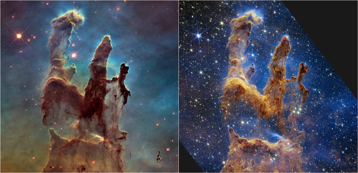 Webb telescope takes photos of the pillars of creation
