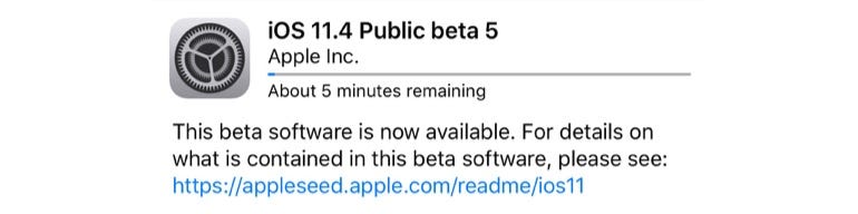 ​iOS 11.4 Public Beta 5