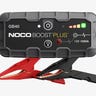 A Noco Boost Plus GB40 portable jump starter on a grey background