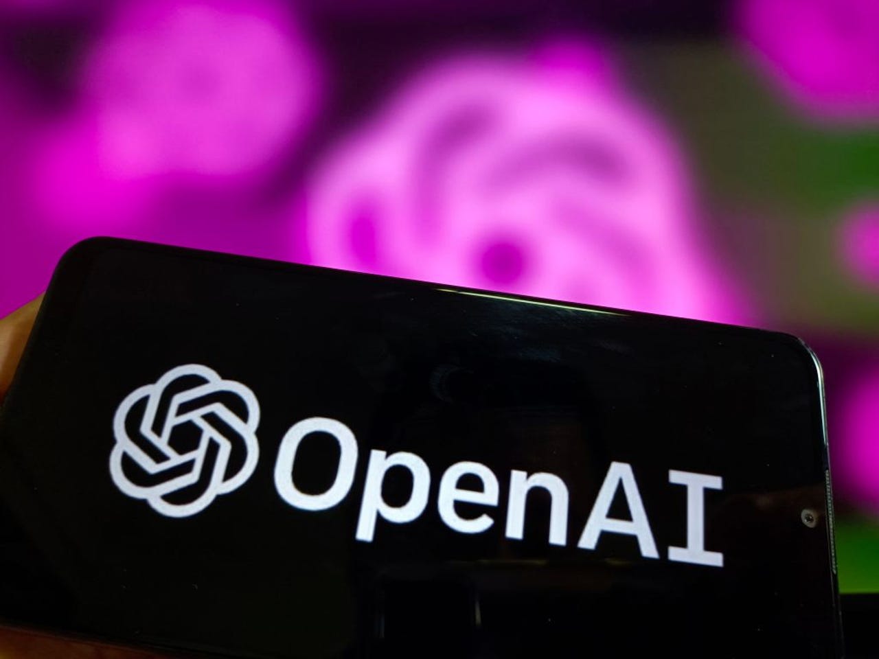 OpenAI logo on phone