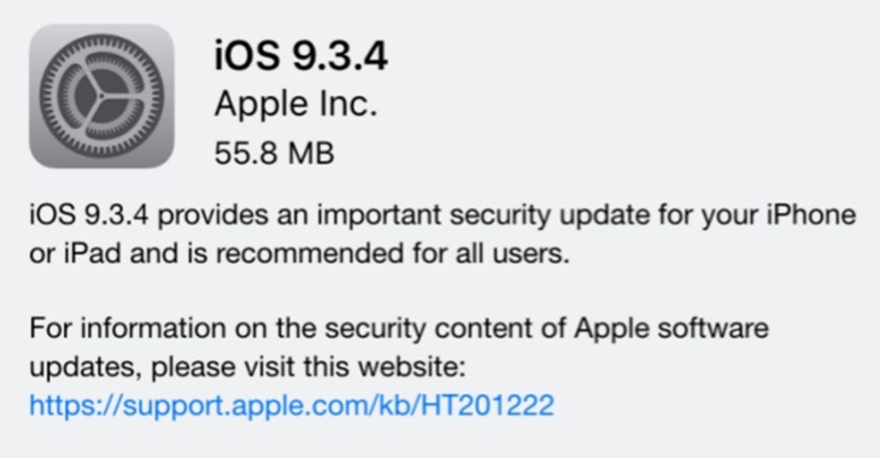 ​iOS 9.3.4 fixes a vulnerability used for jailbreaking iOS devices.