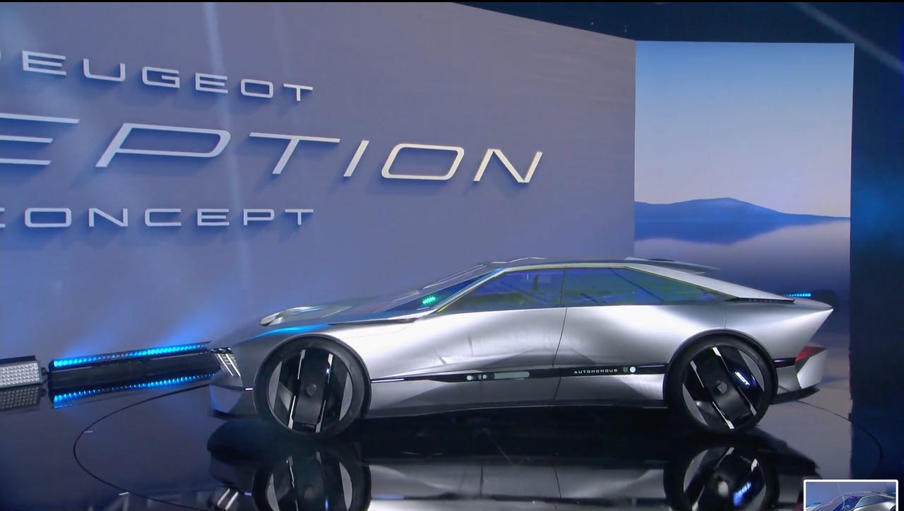 Peugeot Inception Concept on stage at CES