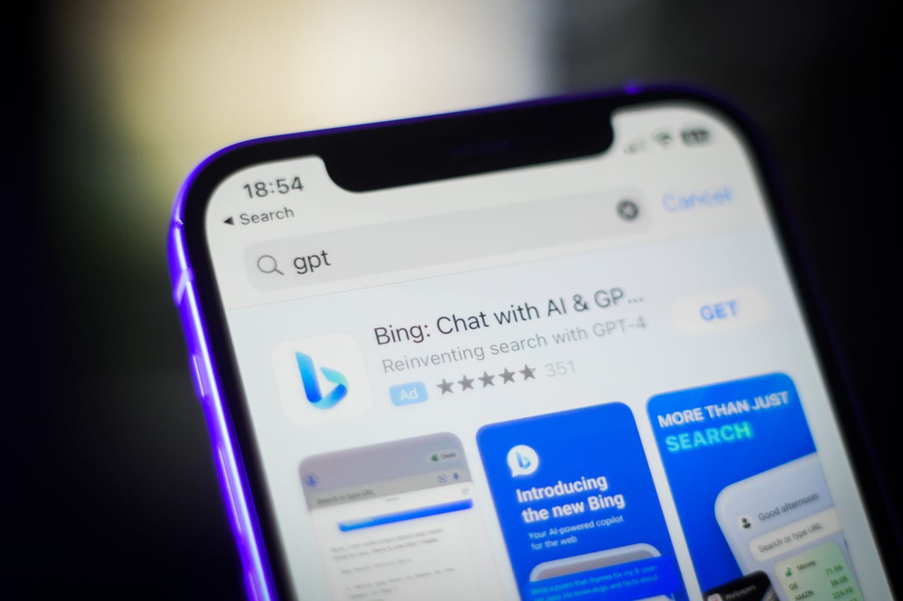 Bing Chat AI on phone
