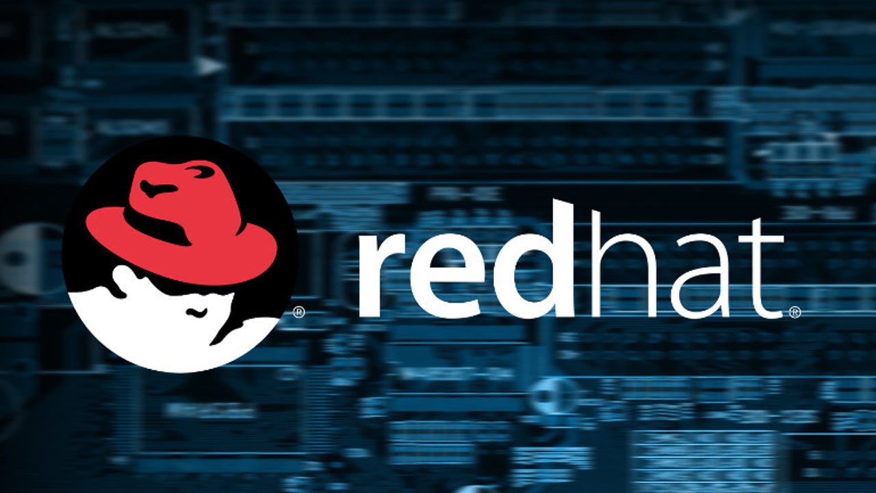 RedHat Logo with Blue Background