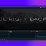 A screenshot of the StreamLabs OBS dashboard, showing a custom "Be Right Back" overlay