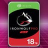 A Seagate IronWolf Pro 18TB HDD on a magenta background